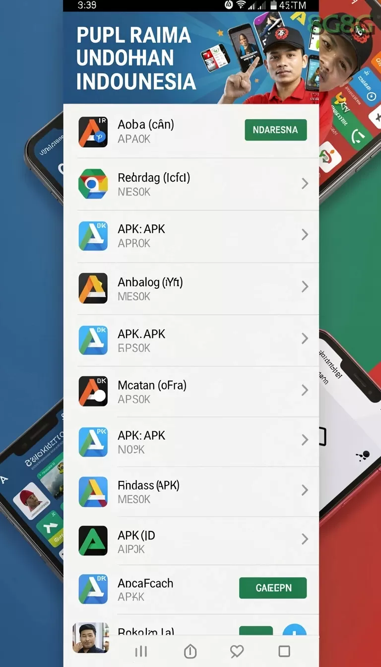 Cuplikan layar 8SVIP — menu navigasi