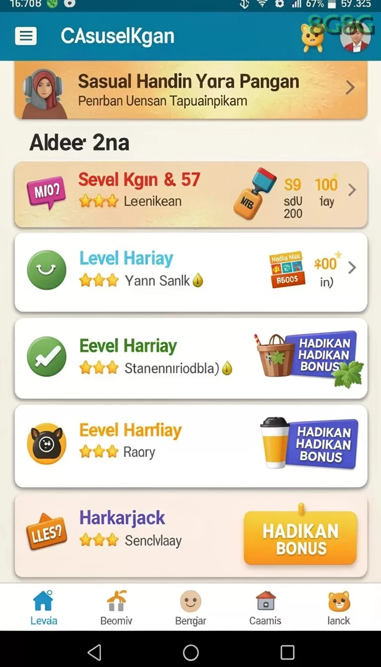 Cuplikan layar TOTO12 — menu navigasi